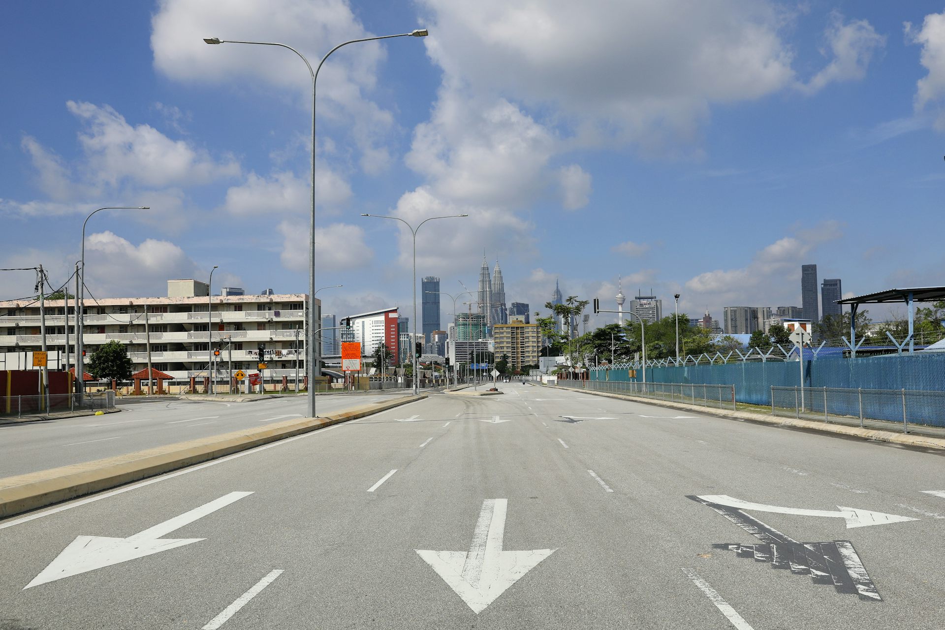 An empty street in Kuala Lumpur